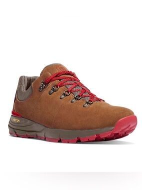 DANNER womens 6.5 Mountain 600 Low 3" Hiking Boots Brown Suede / Red Shoes
